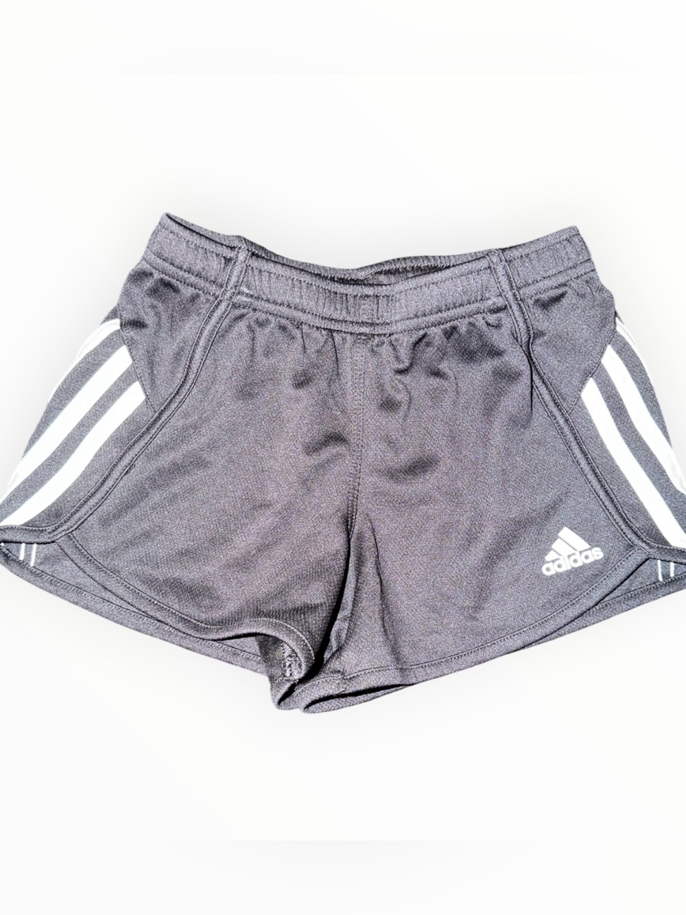 Adidas Girls Black Athletic Shorts with White Stripes Size Small 7/8